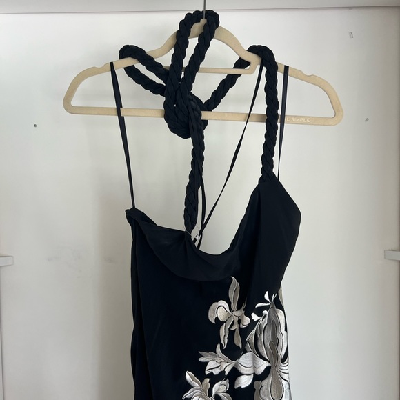 JOHANNA ORTIZ Floral Embroidery Silk Crepe Dress - Picture 8 of 8